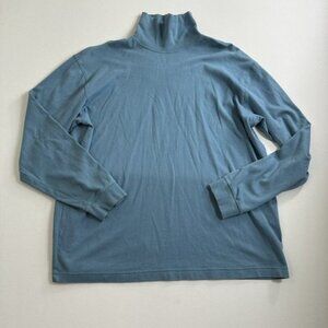 L.L. Bean Mens Turtleneck Sweatshirt Long Sleeve Blue Size XL‎ 100% Cotton